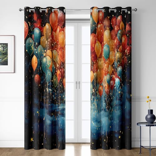 Boho Floral Blackout Curtains 2 Panel Set 52" x 84" U92058