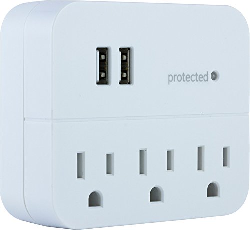 3-Outlet Surge Protector with 2 USB Ports, White W740905