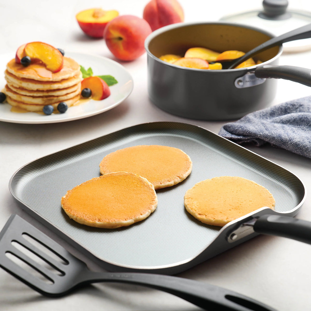 18 Piece Non-stick Cookware Set, Steel Gray X20825