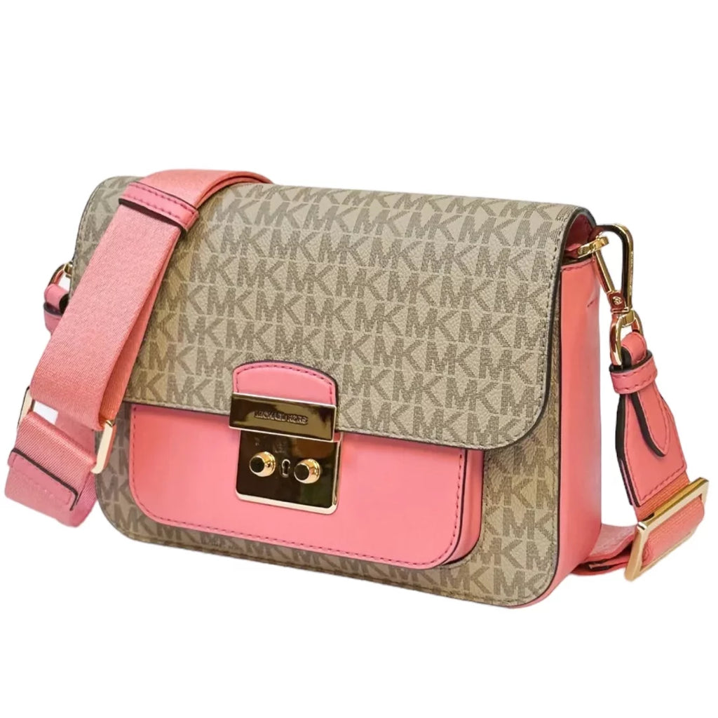 Medium PVC Leather Flap Crossbody Handbag Y54051