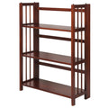 3-Shelf Folding Stackable Bookcase, Walnut U84536