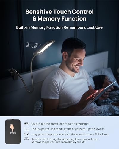 LED Desk Lamp with Clamp, 3-Level Dimmable, Flexible Gooseneck J137521