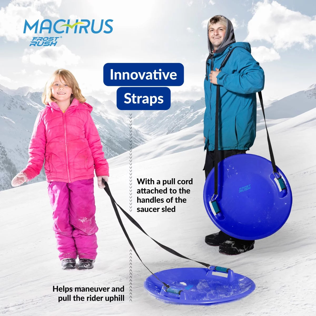 Large Arctic Winter Snow Sled with Foam Grips and Handles A715085