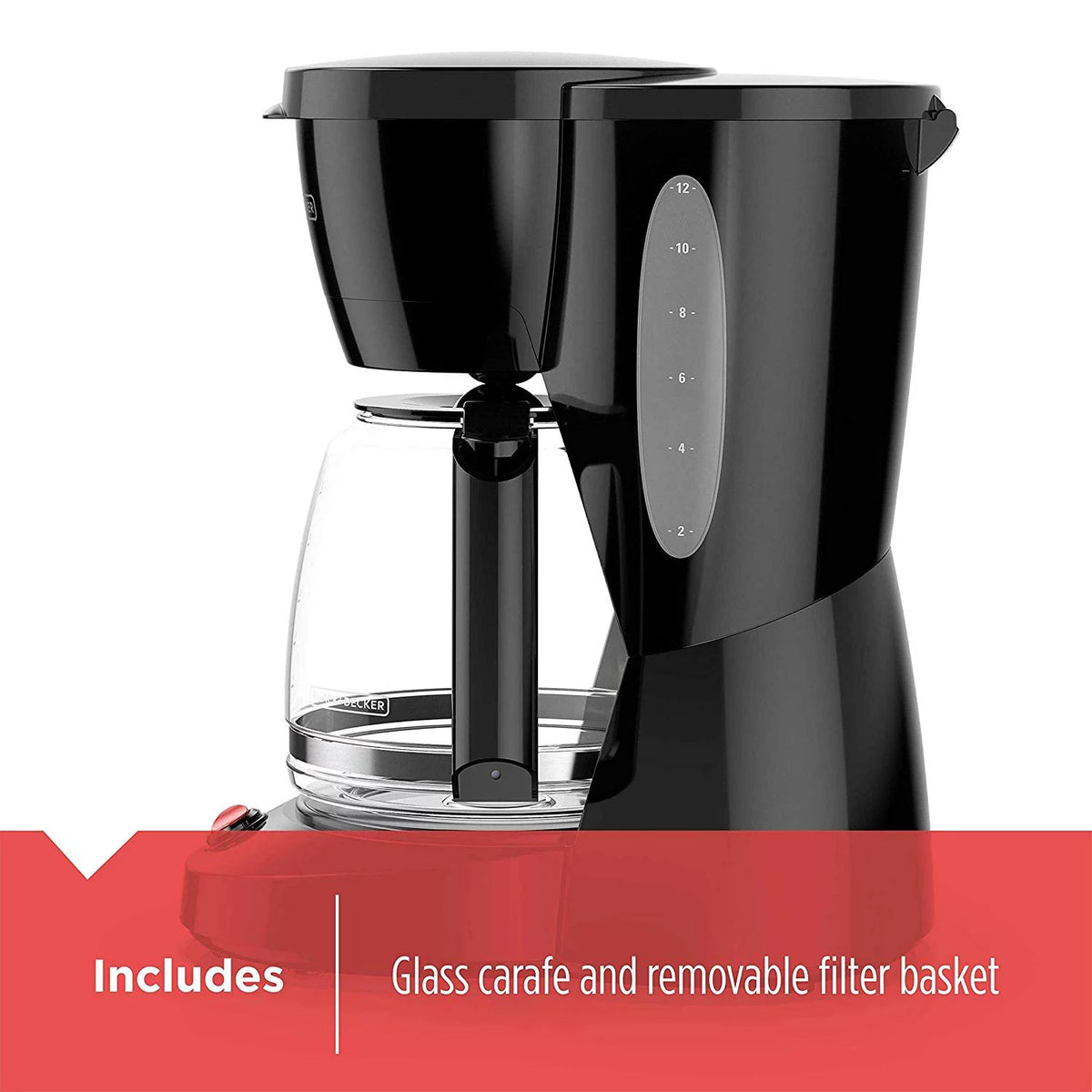12-Cup Black Glass Carafe Coffee Maker E33254