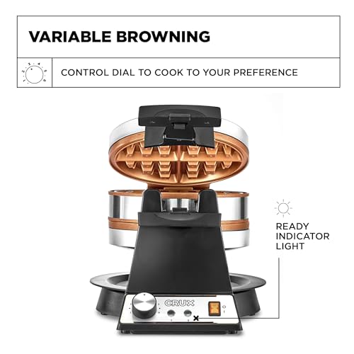 Double Rotating Belgian Waffle Maker with Nonstick Copper Plates A9269
