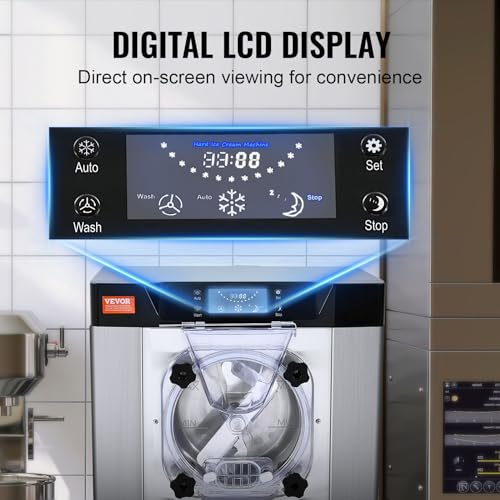 Commercial Ice Cream Machine 1400W 20/5.3 Gph Hard Serve with LED Display U73314