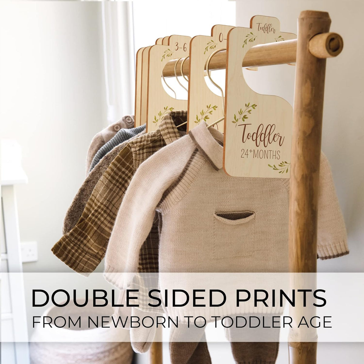 Wooden Baby Closet Dividers Double-Sided Organizer X319