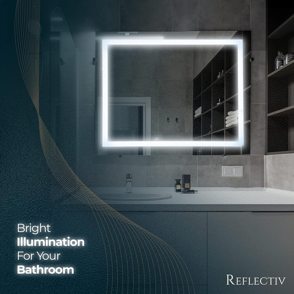 36 x 28 LED Anti-Fog Smart Bathroom Mirror S588