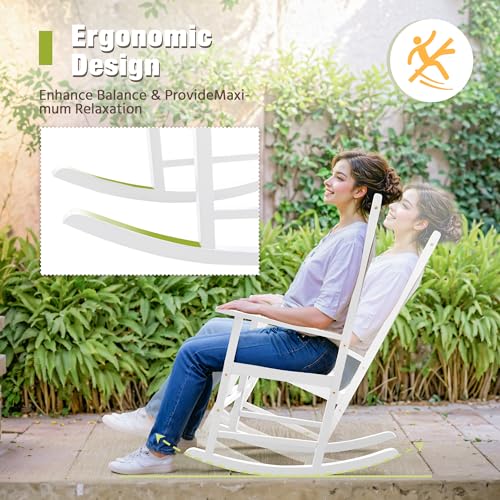 Brown Acacia Oversized Outdoor Rocking Chair P425362