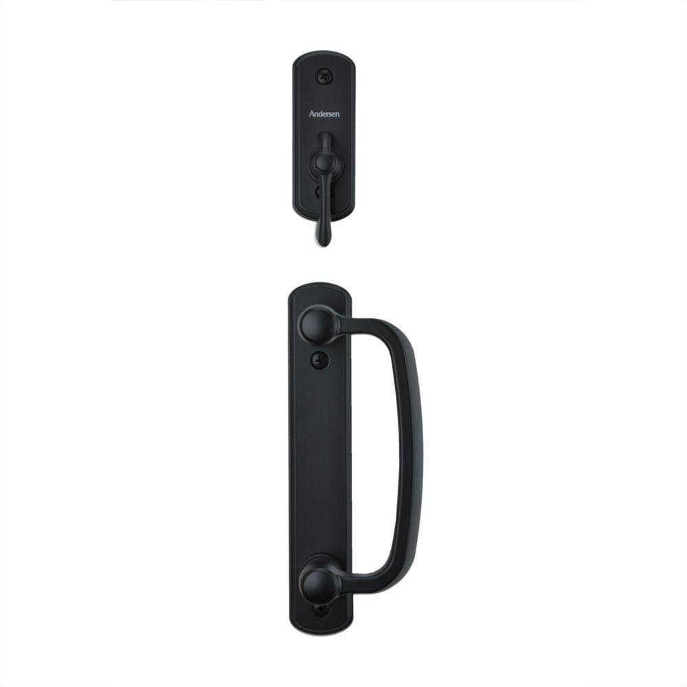 Black 2-Panel Gliding Patio Door Hardware Set Q372