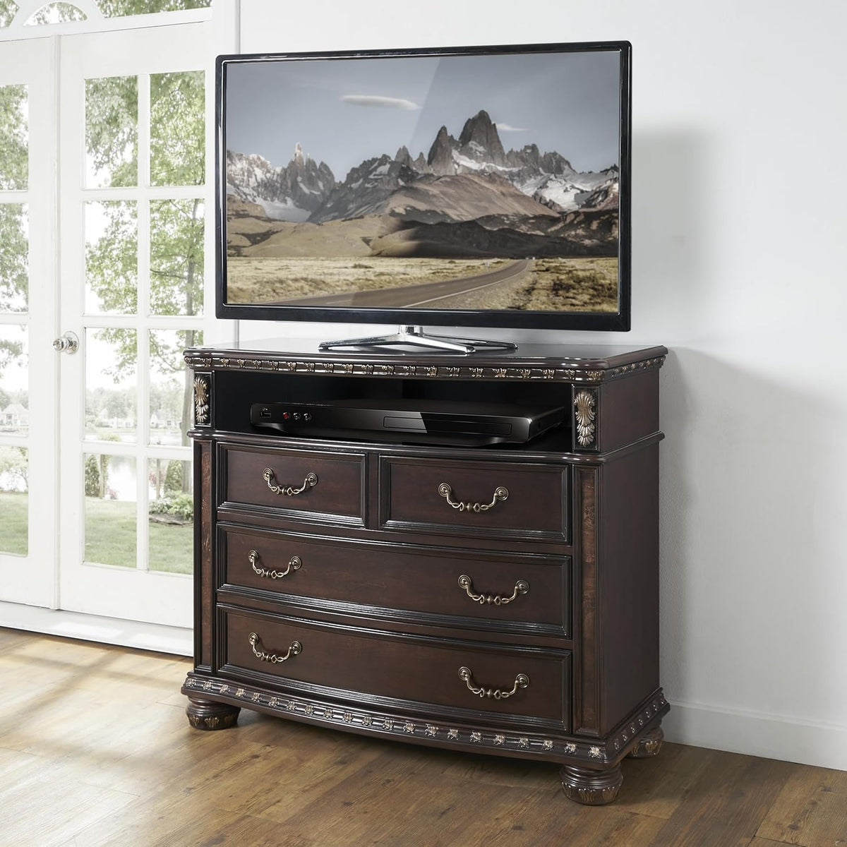 Dark Brown Media Chest F953