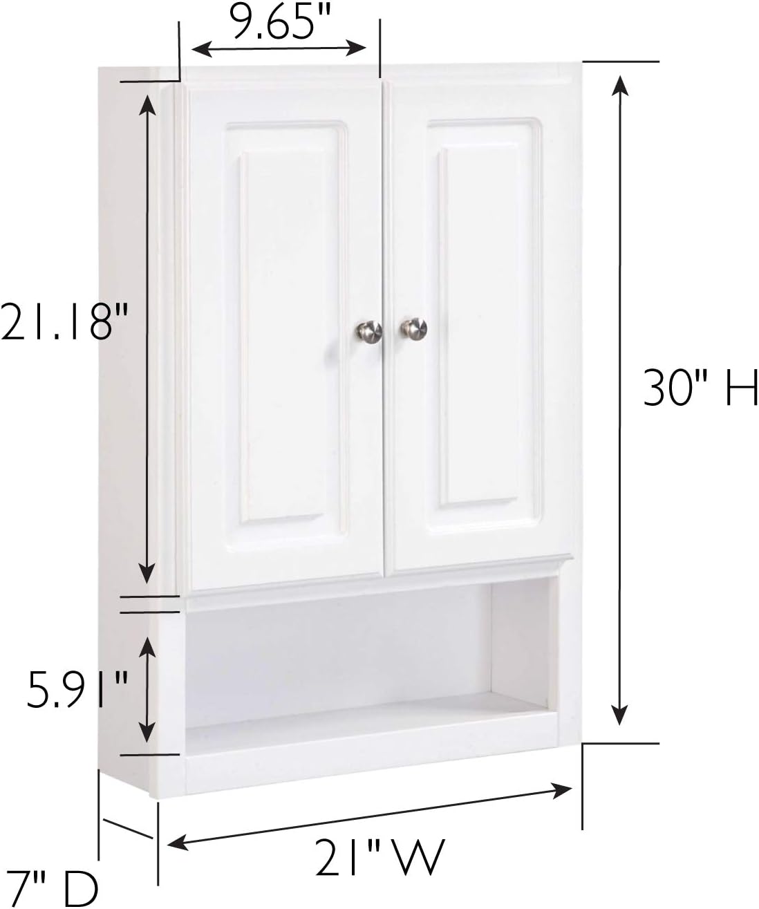 White 2-Door Bathroom Wall Cabinet T122