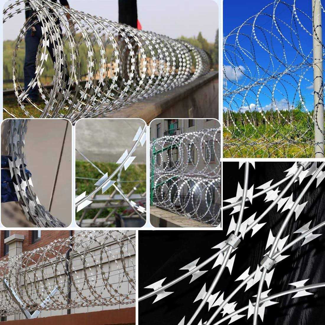 Galvanized Barbed Wire Razor Ribbon, 98 Feet per Roll S25644