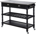 White 3-Tier Stainless Steel Kitchen Cart with Drawers A992761