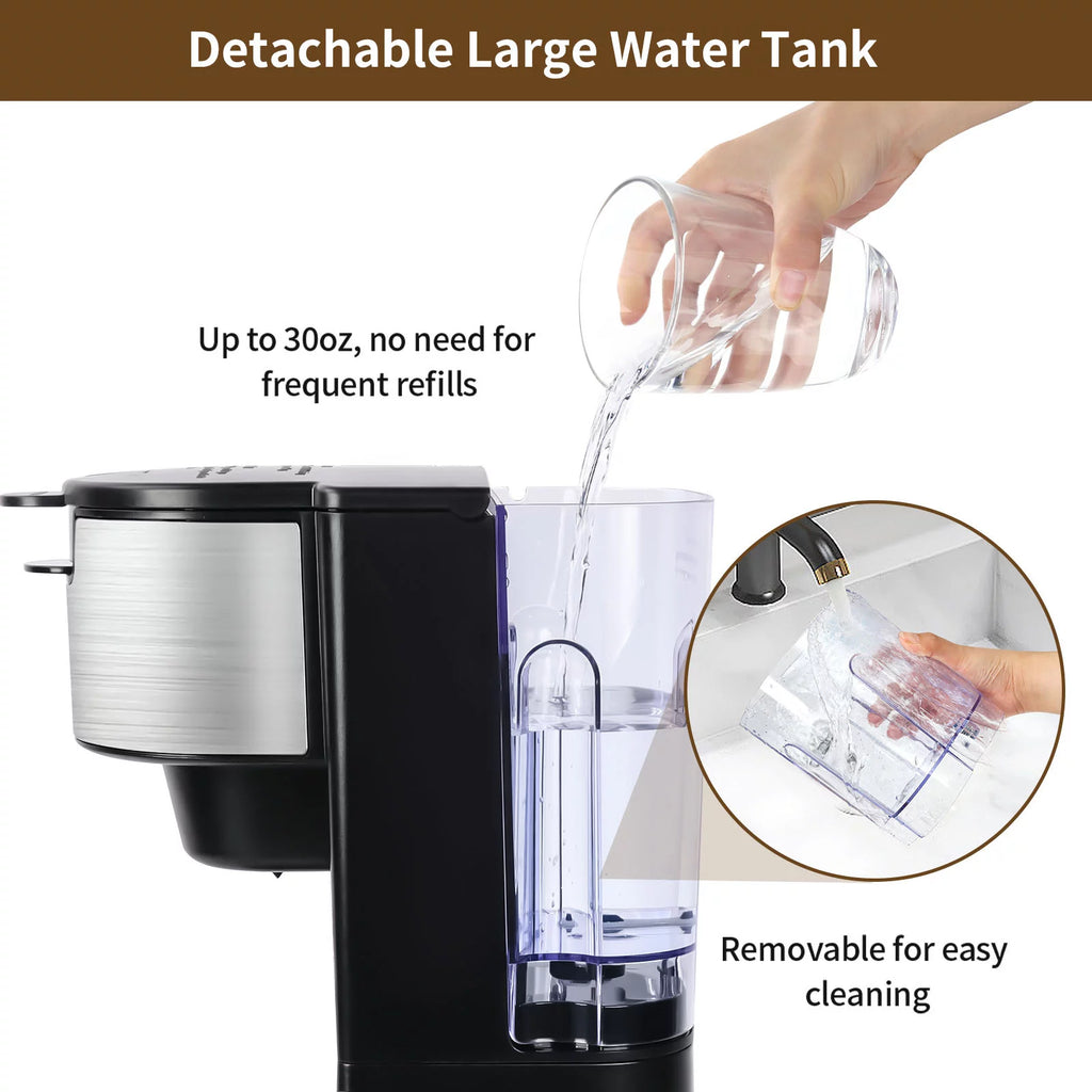 Black Single Serve Coffee Maker with 30 Oz Removable Water Tank Z862