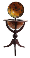 Brown Wood Tripod Globe Bar V602400