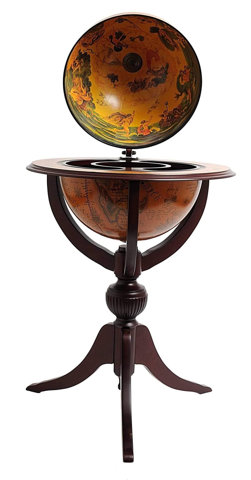 Brown Wood Tripod Globe Bar V602400