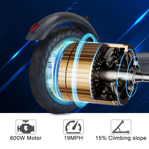 Electric Scooter with 10" Solid Tires, 600W Peak Motor, 20Miles Range, 19Mph Speed L537626