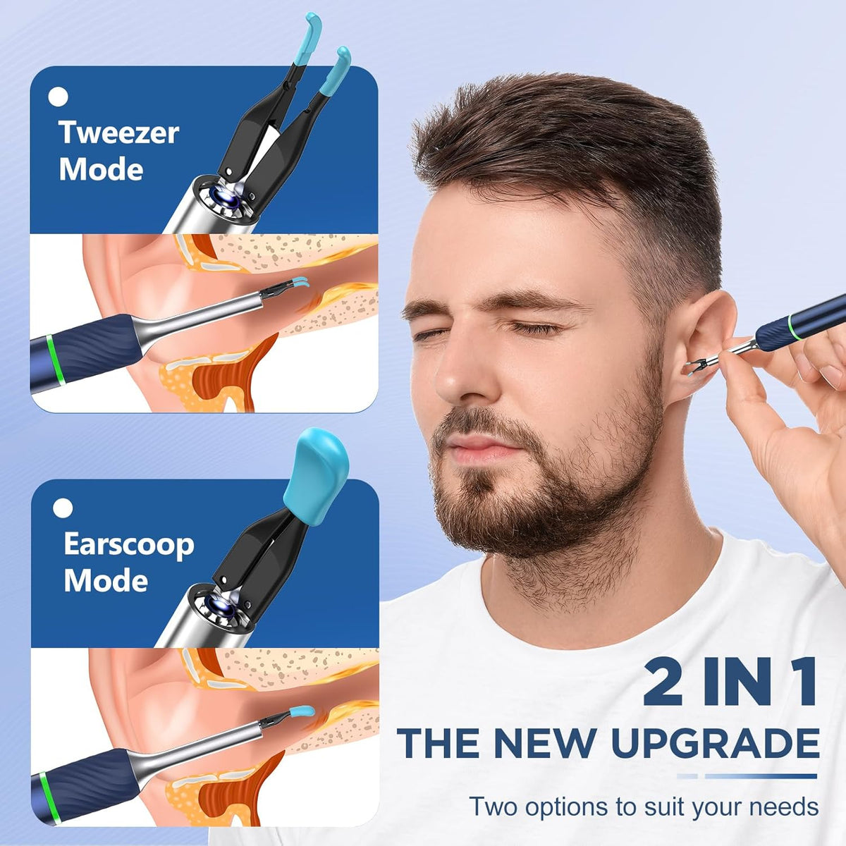 Ear Wax Removal Tool with Ear Camera, 6pcs Ear Scoop V519