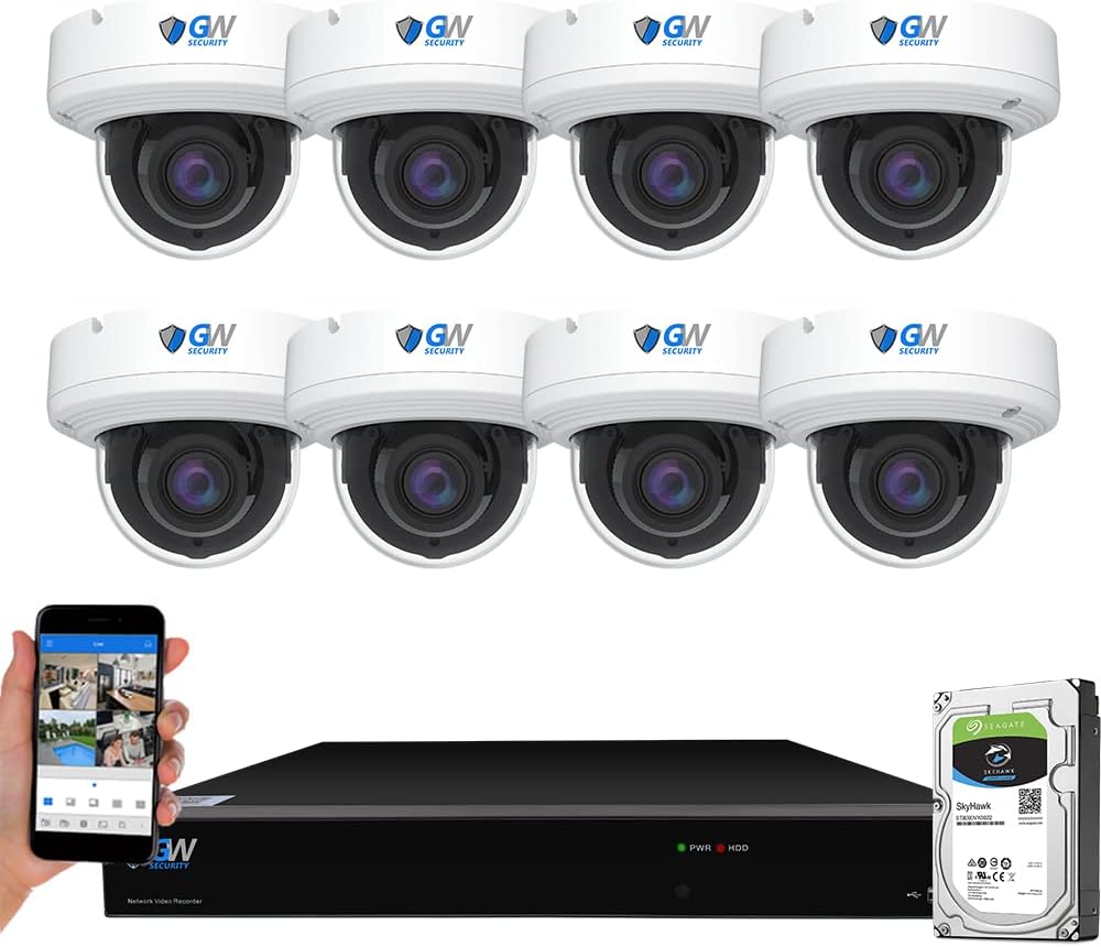 16 Channel 4K PoE IP Security Camera System with 8 Dome Cameras V805