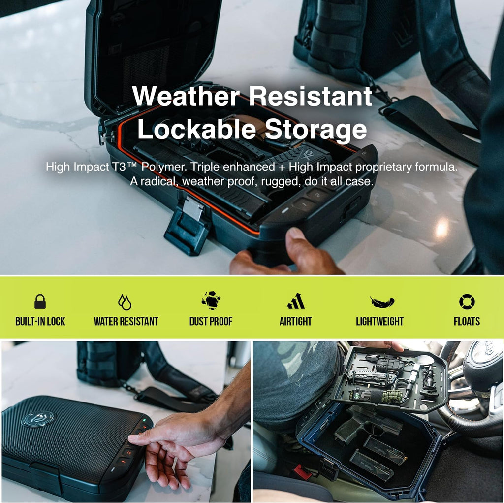 Waterproof Electronic Lock Handgun Case with Backlit Keypad B8827