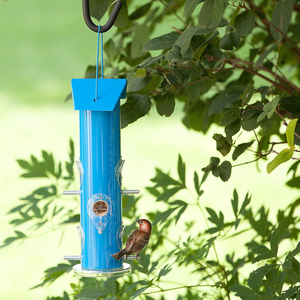 Blue Metal Tube Wild Bird Feeder F78268
