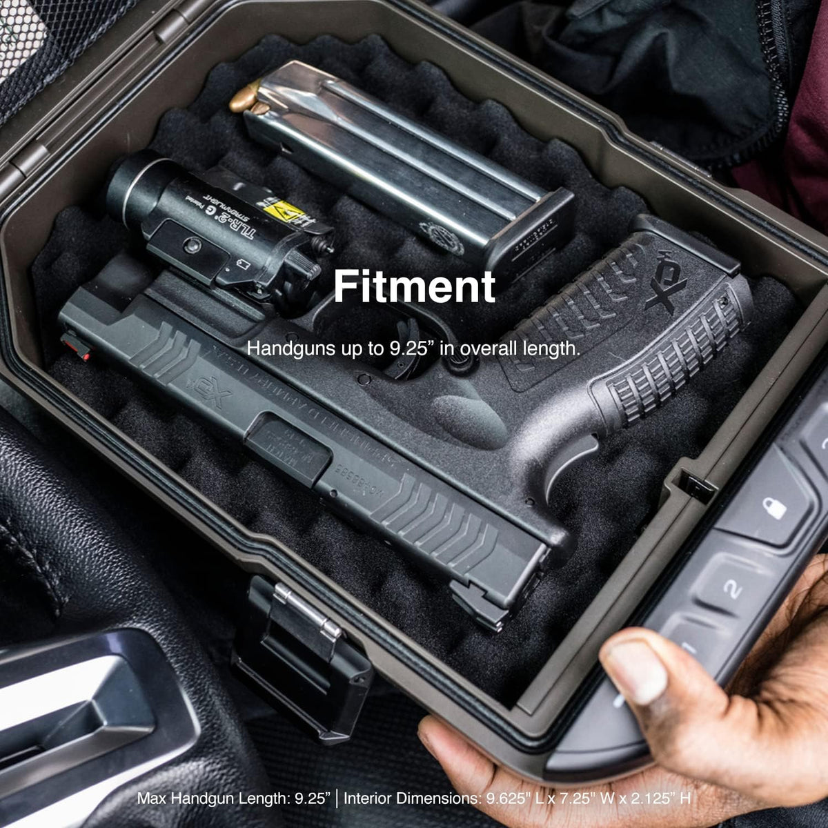 Waterproof Electronic Lock Handgun Case with Backlit Keypad B8827