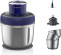 Electric Food Processor Meat Grinder with 3 Stainless Steel Bowls Blue P115