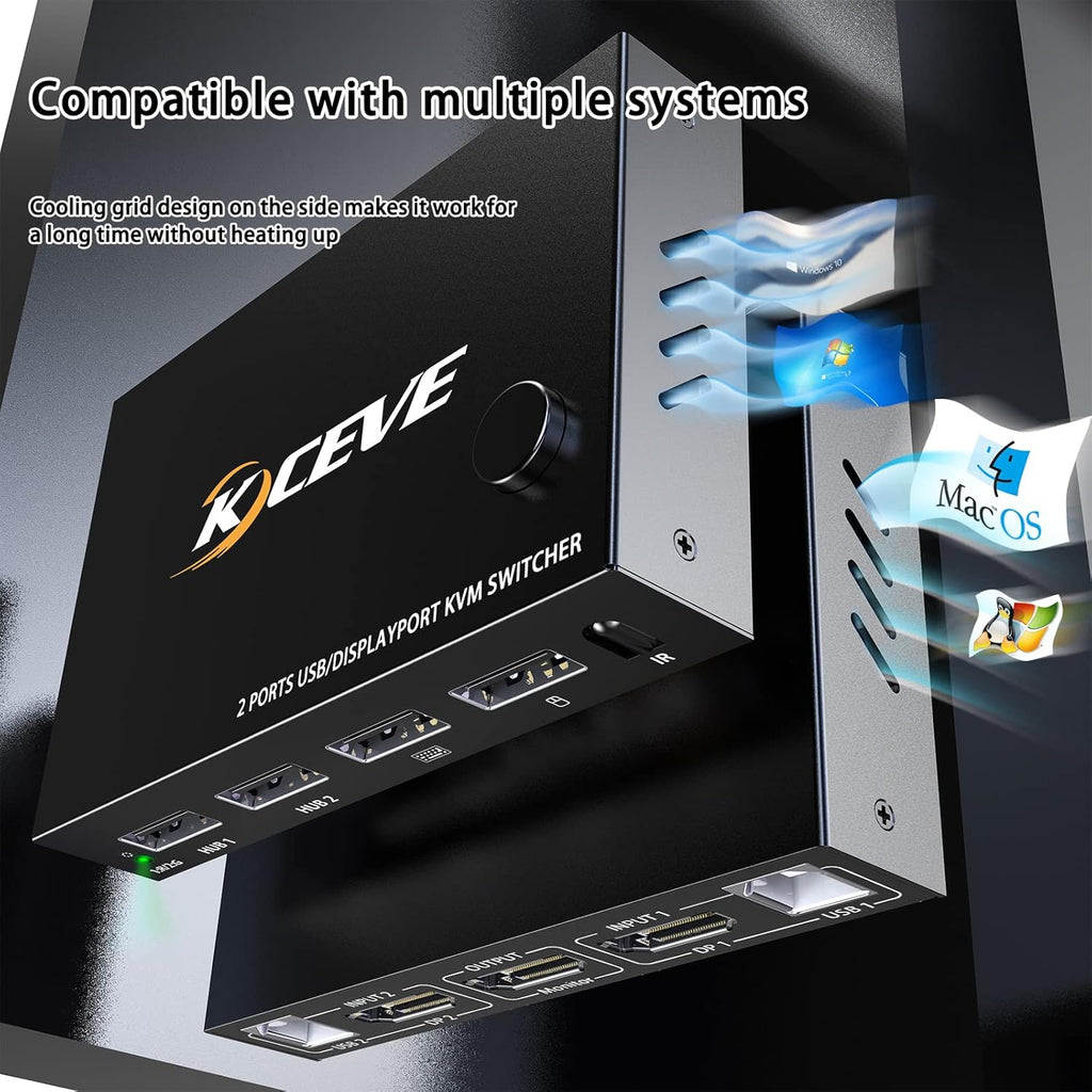 Displayport 2 Port 4K@60Hz KVM Switch with USB Z85916
