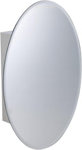 Oval Wall Mounted Medicine Cabinet Brushed Stainless Steel with Mirror 26" x 18" B991