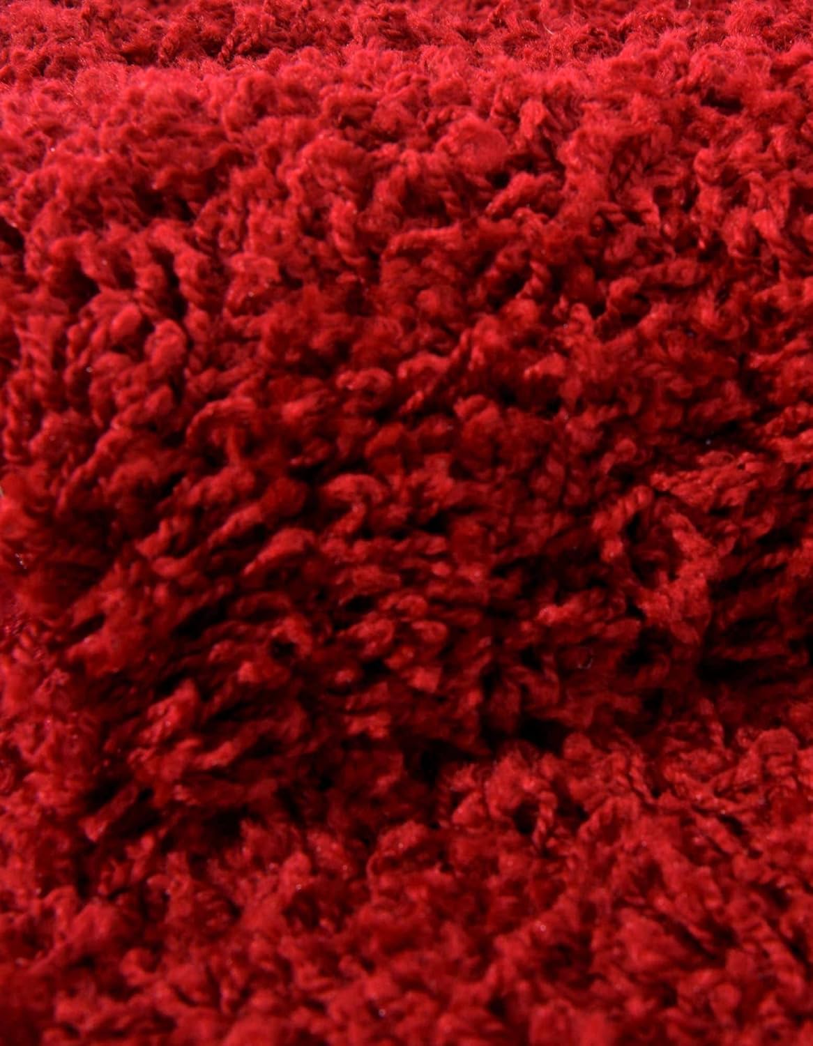 8' x 11' Cherry Red Shag Rug D540537