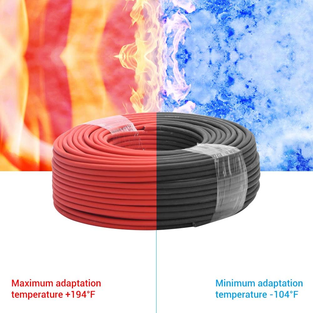 10AWG 6mm² Solar Panel Extension Cable Wire 100M Black Female Q3241