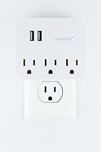 3-Outlet Surge Protector with 2 USB Ports, White W740905