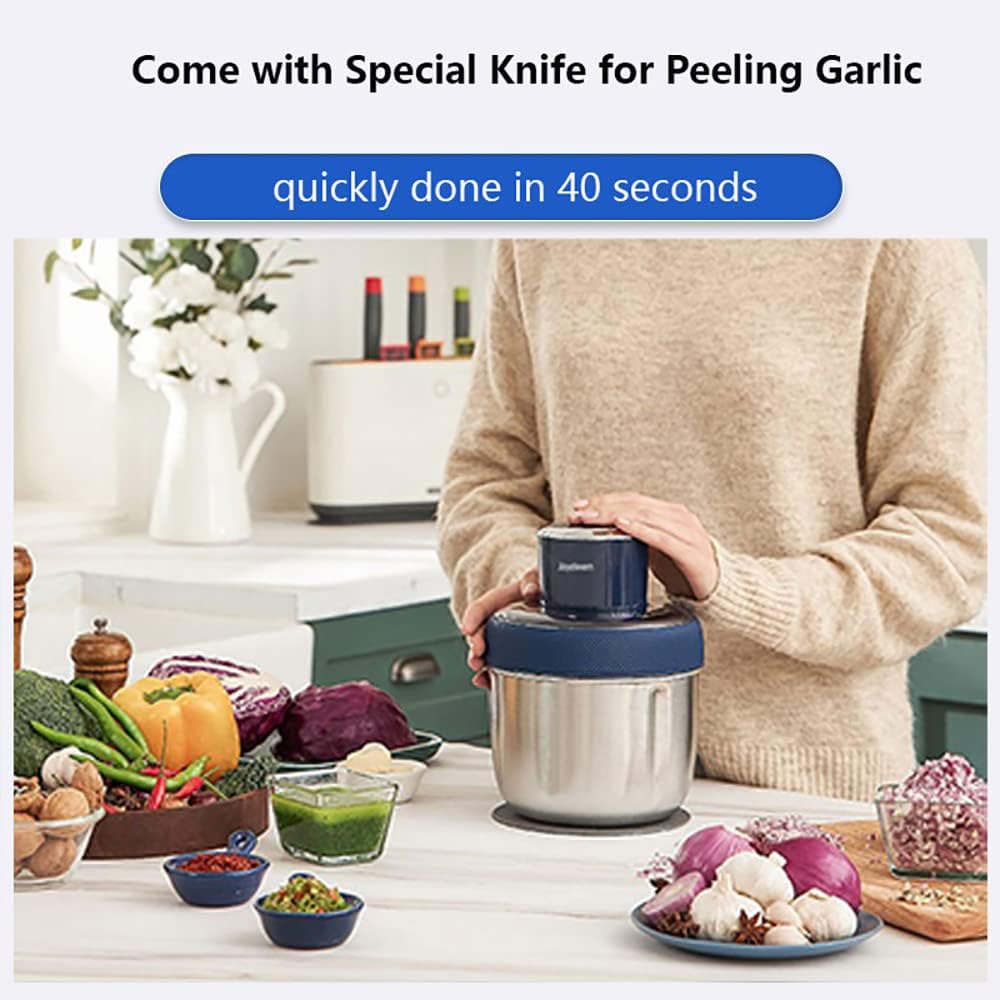 Electric Food Processor Meat Grinder with 3 Stainless Steel Bowls Blue P115