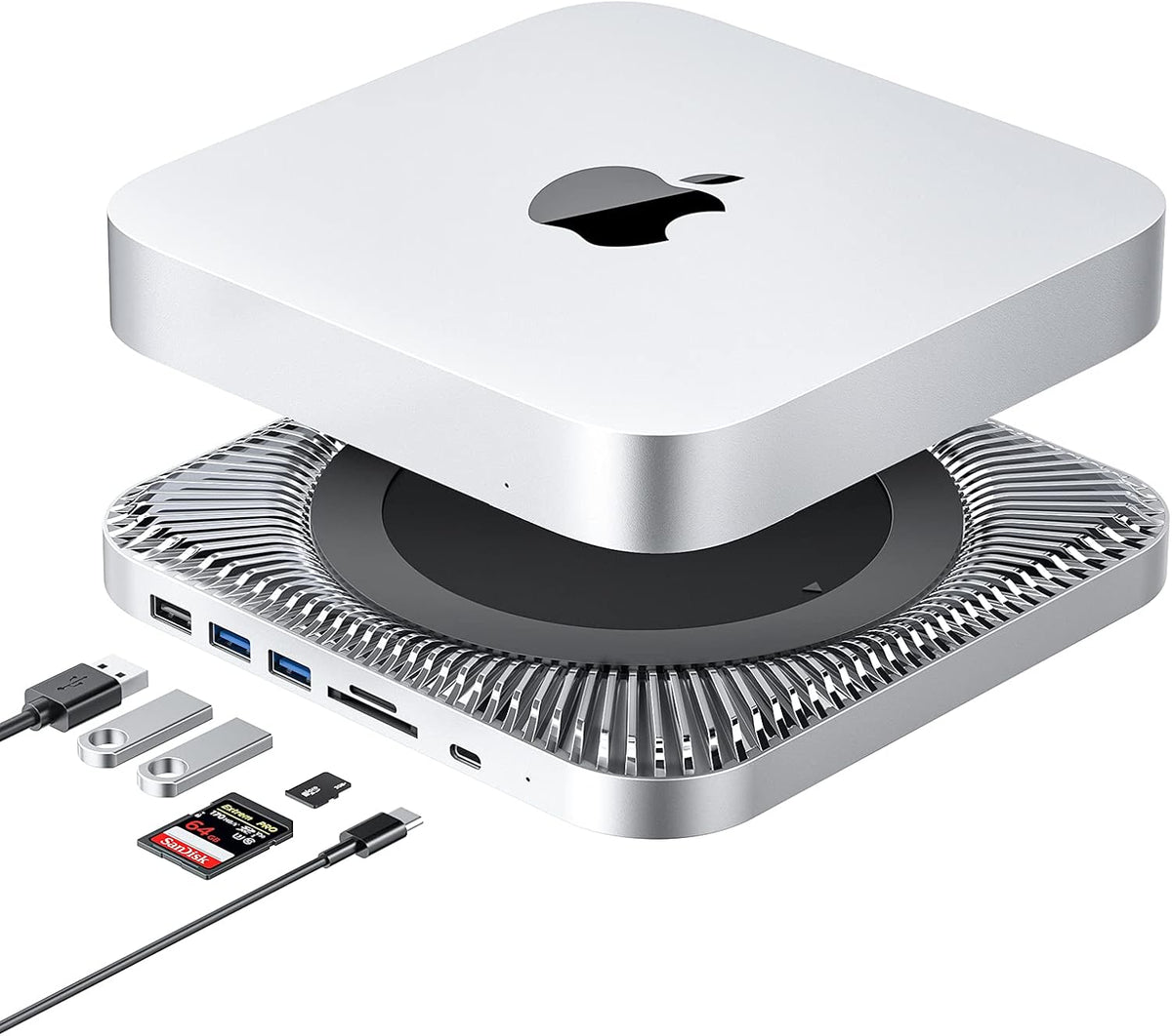 USB-C Hub with SATA SSD Slot and SD Card Readers M849005