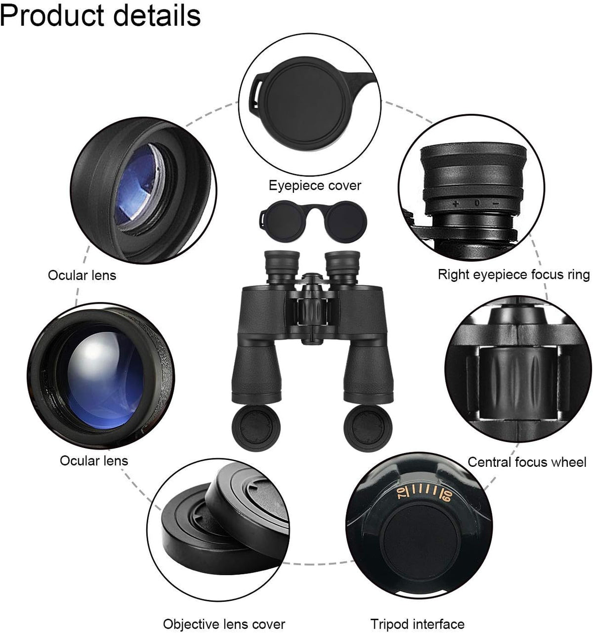 10x50 Waterproof Binoculars with Case and Strap K36614