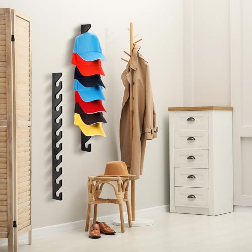 Reddish Brown Wooden Hat Rack with 10 Hooks I62148