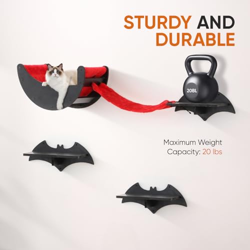 7pcs Wall-Mounted Cat Shelves Set with Scratching Board P227131