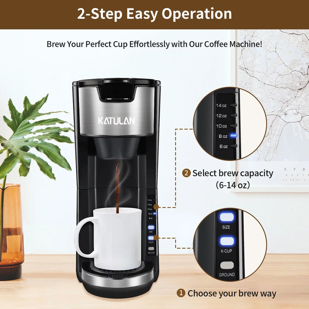 Black Single Serve Coffee Maker with 30 Oz Removable Water Tank Z862