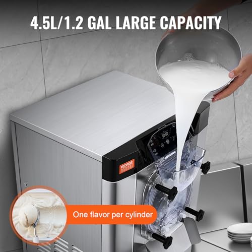 Commercial Ice Cream Machine 1400W 20/5.3 Gph Hard Serve with LED Display U73314
