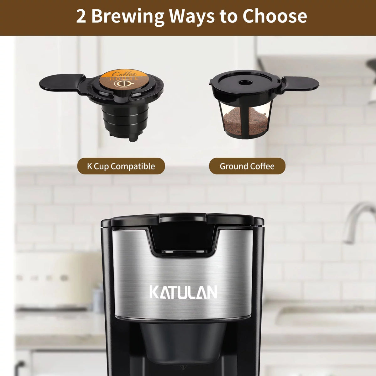 Black Single Serve Coffee Maker with 30 Oz Removable Water Tank Z862