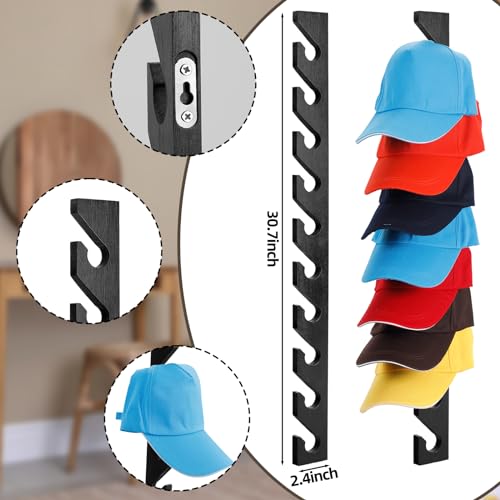 Reddish Brown Wooden Hat Rack with 10 Hooks I62148
