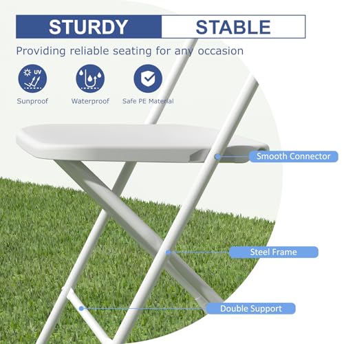 10 Pack Black Folding Chairs 350lb Capacity Z60176