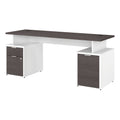 72w Desk with Drawers and Small Storage Cabinet Storm Gray/White M954633