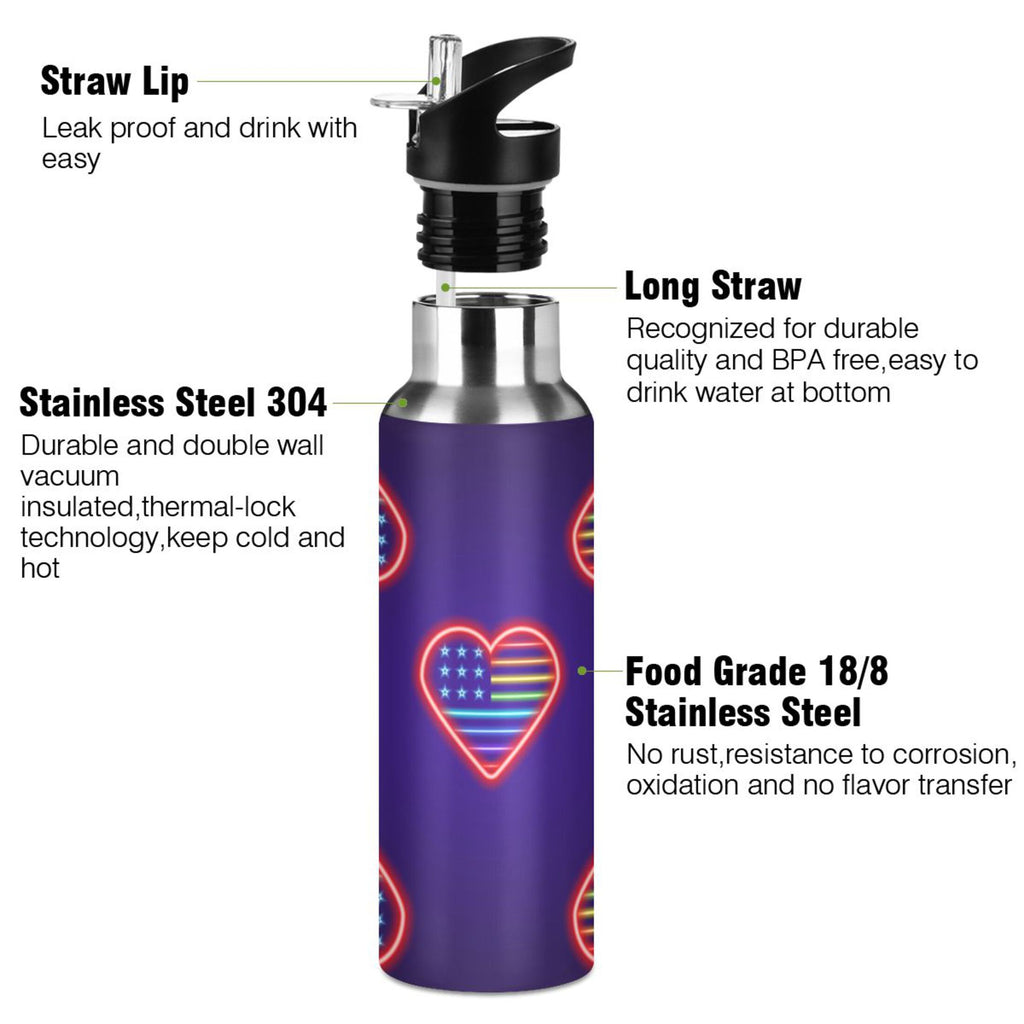 Stainless Steel Insulated Water Bottle with Straw Lid T108573