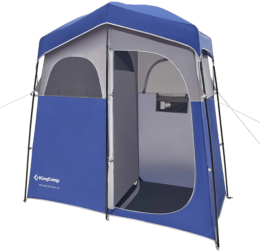 Oversized 2 Rooms Camping Shower Tent with Carry Bag U293