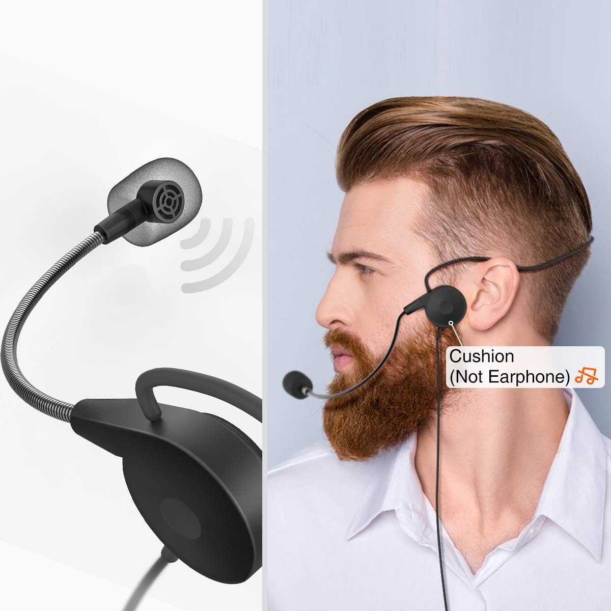 Wireless Microphone System with Headset and Lavalier Lapel Mics H617