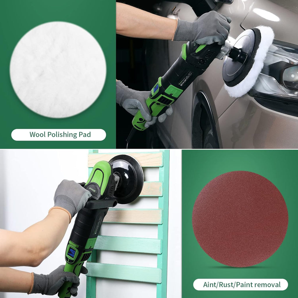 6-Speed Rotary Polisher with 6” and 7“ Backing Plate, Pack of 2 E352011