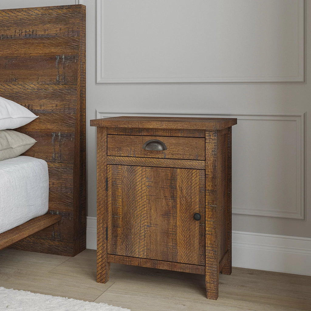 Natural Wood Drawer Nightstand N64499