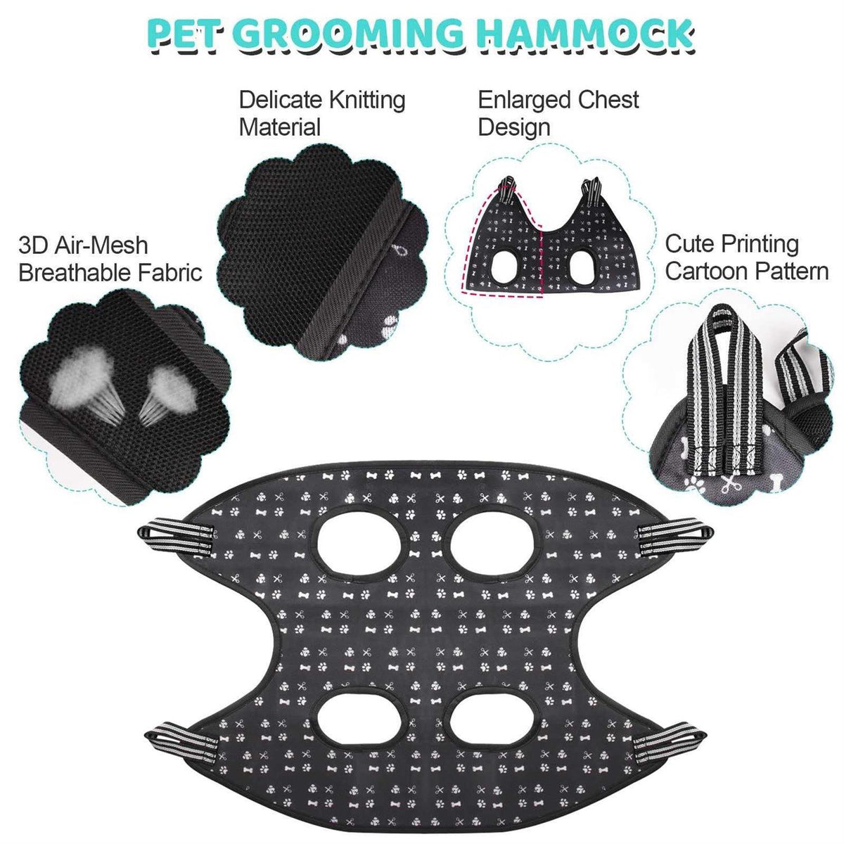 Pet Grooming Hammock Harness with Nail Clippers N538